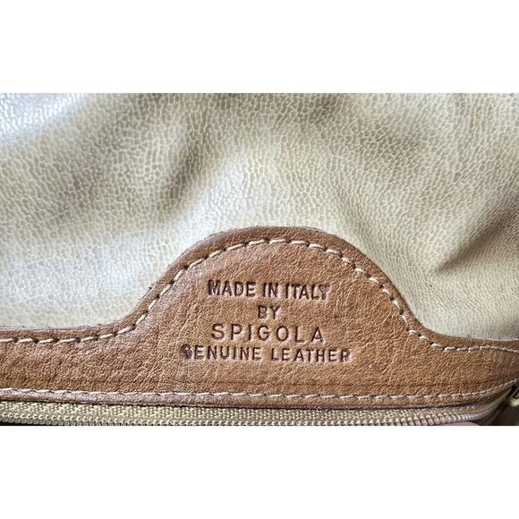 Vintage Pelletteria SPIGOLA Italy Crossbody Drawstring Cognac Leather Bag Purse - Picture 13 of 13